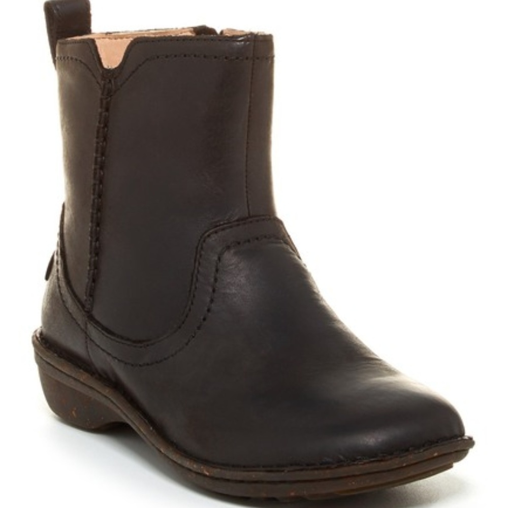 UGG Womens Neevah Leather Black Boot Sz 6 NEW